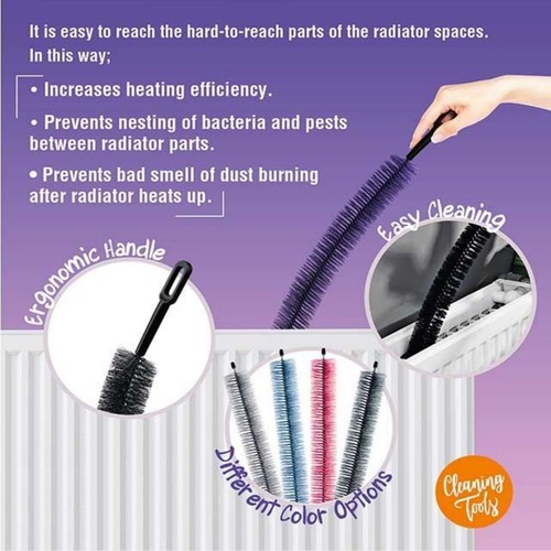 Flexible radiator brush - flexible, long